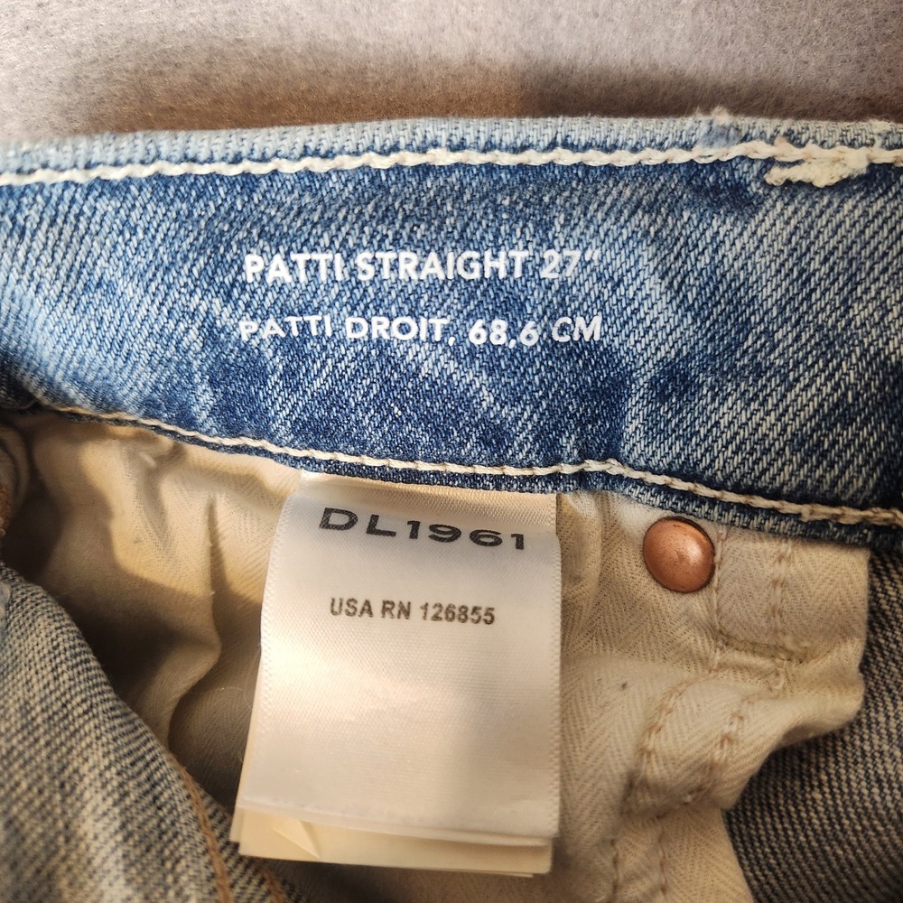 DL1961 Patti Straight Jeans Size 27 Light Blue High Rise Vintage Wash - Picture 4 of 10